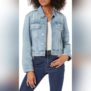 HUDSON Women's Cropped Trucker Jacket Large Icey Vintage